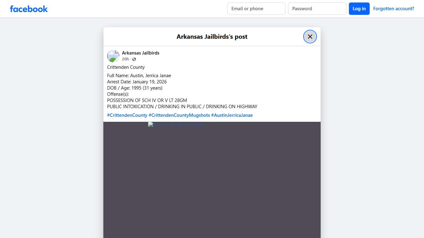 Crittenden County Full Name: Austin,... - Arkansas Jailbirds | Facebook