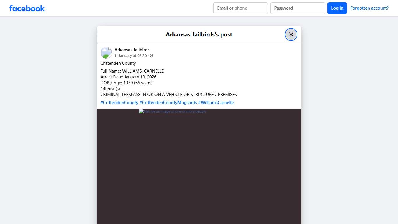 Crittenden County Full Name:... - Arkansas Jailbirds | Facebook